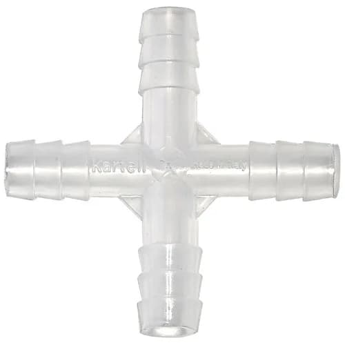 Tubing Connector 4 Way, PP 8mm, 100/CS