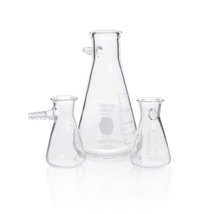 Graduated Filter Flask,Heavy-walled,Glass Side Arm ,SCALE,125ML