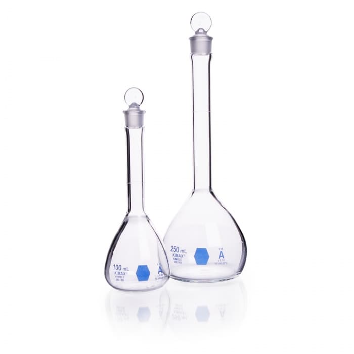 Volumetric Flask, Colorware, Class A,BLUE SCALE,25ML
