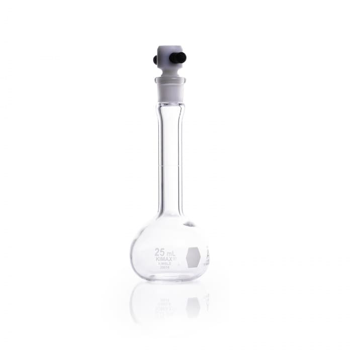 Volumetric Flask, Colorware, Class A,BLACKPTFE,25ML