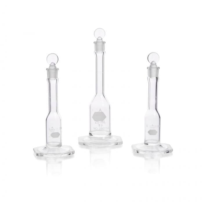 Serialized and Certified Volumetric Flask, Class A, with Glass Stopper and Wide Base MICRO,CYLINDER,10ML