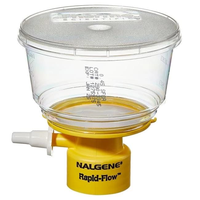 150 mL Rapid-Flow™ Bottle Top Filter 0.45 µm SFCA membrane, 50mm dia 33mm neck