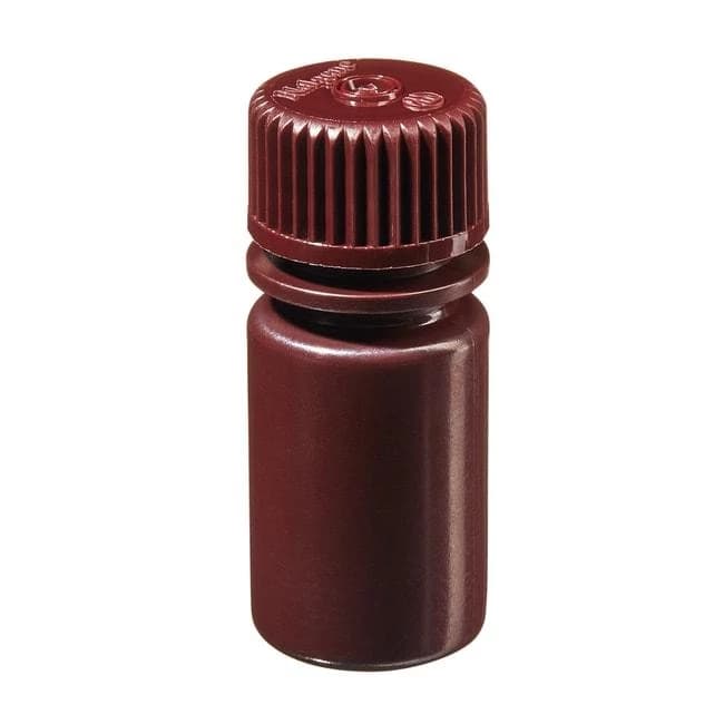 Bottle, Small, Narrow Mouth, Boston Round - HDPE, Amber 1/2 oz / 15 mL (20-415)