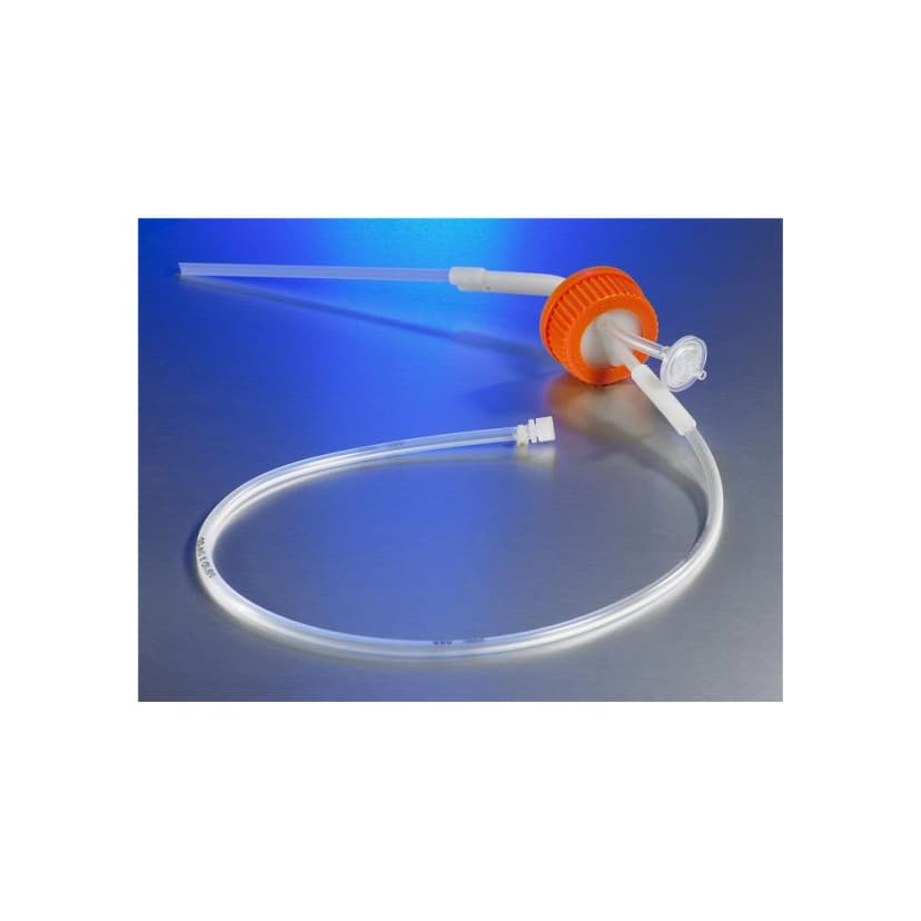 Corning Disposable Aseptic Transfer Cap for 500mL Polystyrene Spinner Flask, 1/8" Dip Tube and 0.2m Vent, Male Luer Lok connector, Sterile, 1/bag. 2/case