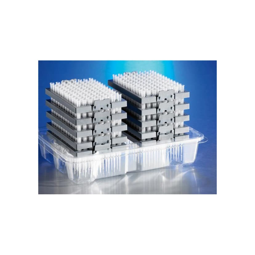Corning DeckWorks 0.1 - 10µL Pipet Tips, Graduated, Reload System, Natural, Non-Sterile, Polypropylene, 96 Tips/Deck, 10 Decks/Pack, 4 Packs/Case.