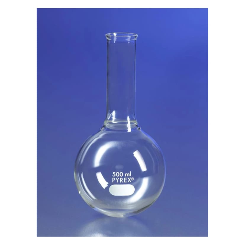 PYREX 2L Long Neck Boiling Flask, Round Bottom, Tooled Mouth