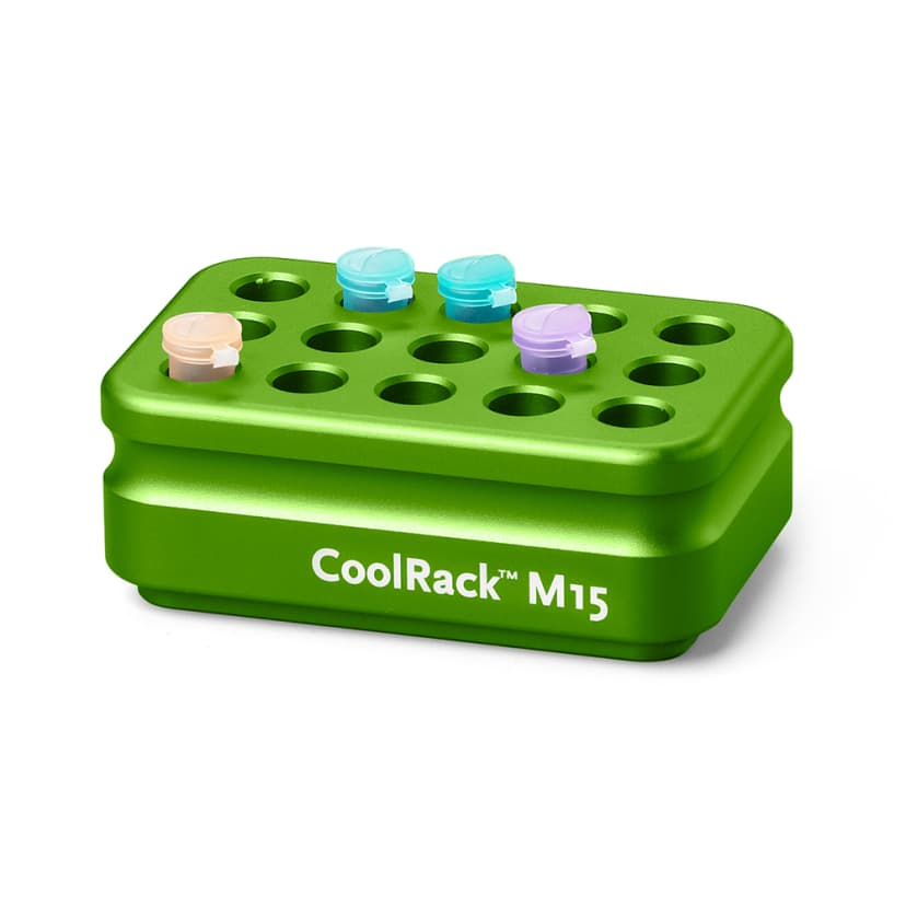 CoolRack M15, green, holds 15 x 1.5 or 2ml microfuge tubes