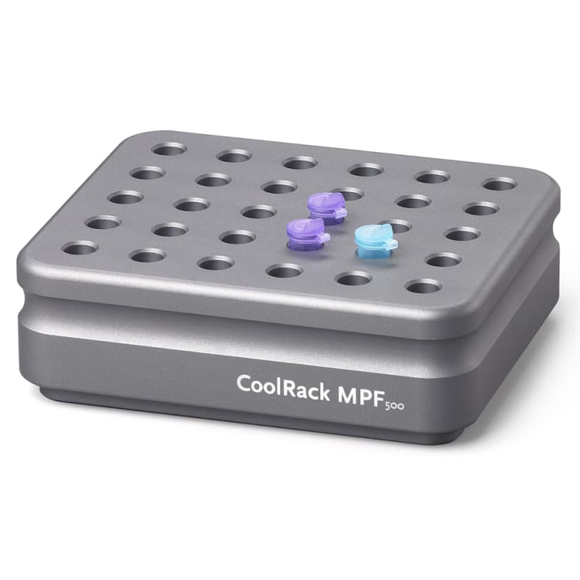 CoolRack 500ul M30-PF, gray, holds 30 x 500ul microfuge tubes, tapered wells for conical tubes