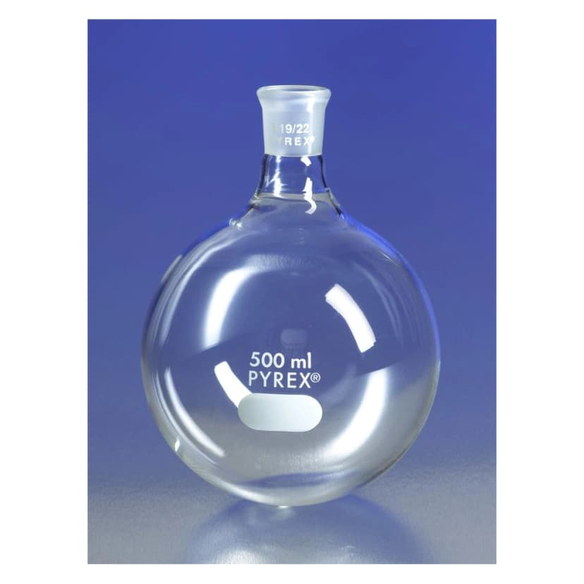 PYREX 250mL Short Neck Boiling Flask, Round Bottom, 14/20 Standard Taper Joint
