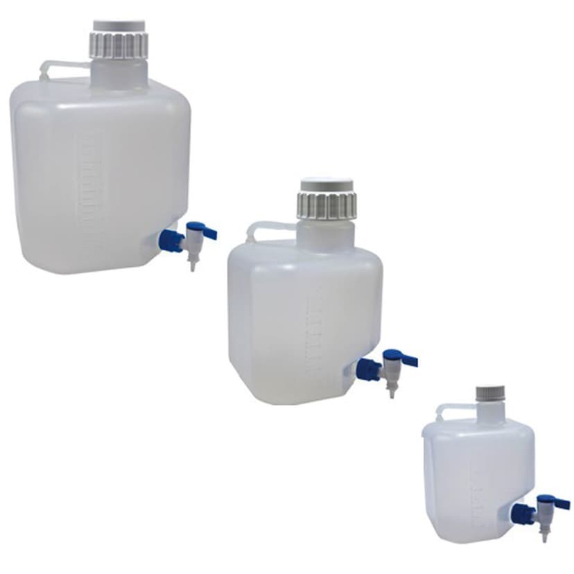 Carboy Heavy Duty w Stopcock, PP 5L, 1/EA