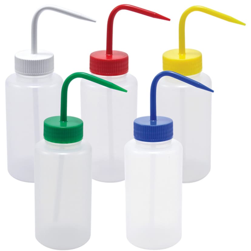 Washbottle WM Green Cap, LDPE 250mL, 5/CS
