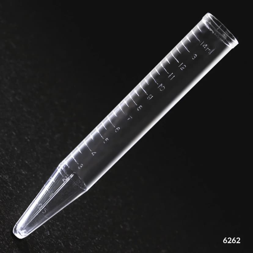 Centrifuge Tube, 15mL, PS, Molded Graduations, with Separate Natural Plug Cap