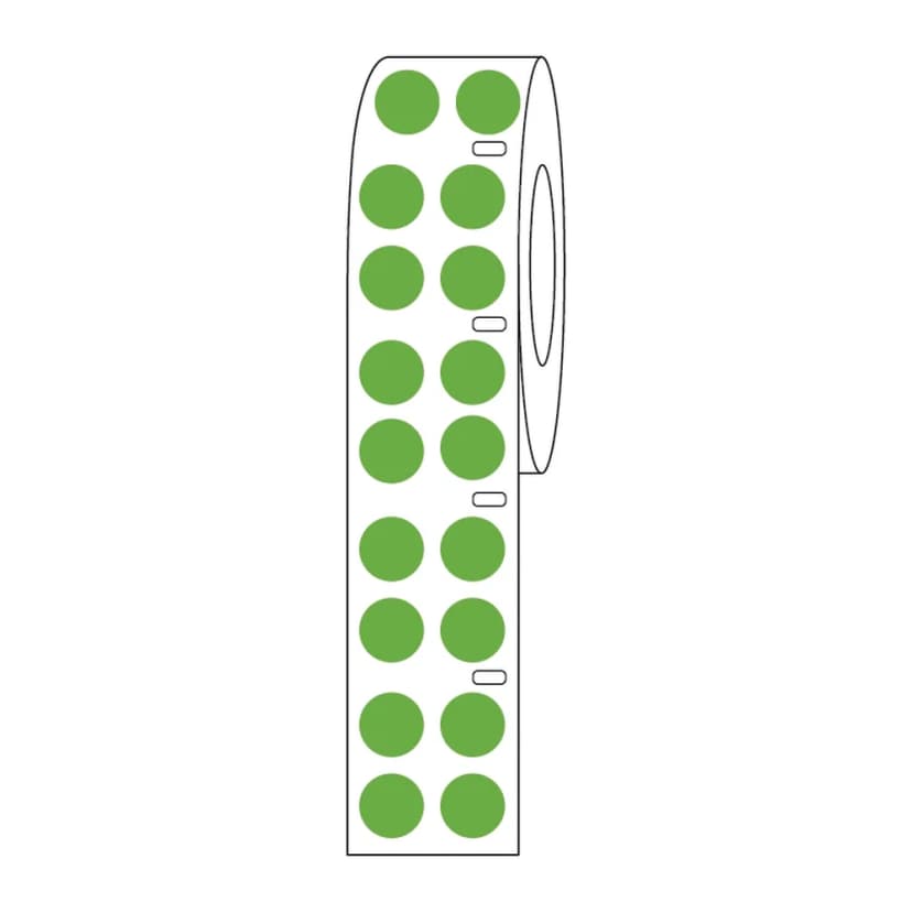 Label Roll, Cryo, Direct Thermal, 13mm Dots, for 2.0mL Tubes, Green