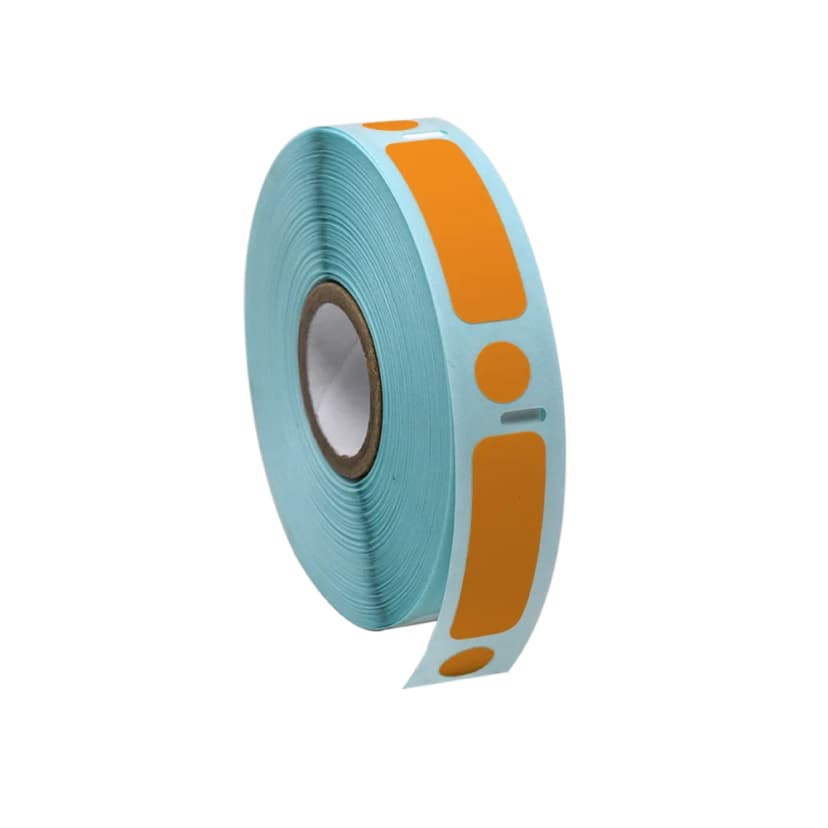 Label/Dot Combo Roll, Cryo, Direct Thermal, 38x13mm & 9.5mm, Dot for 2.0mL Tubes, Orange