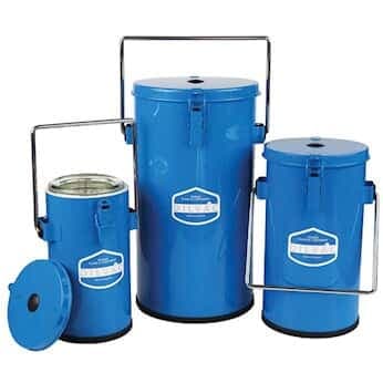 4.5Ltr. Blue Enameled Cased Dewar Flask with Handle and Lid