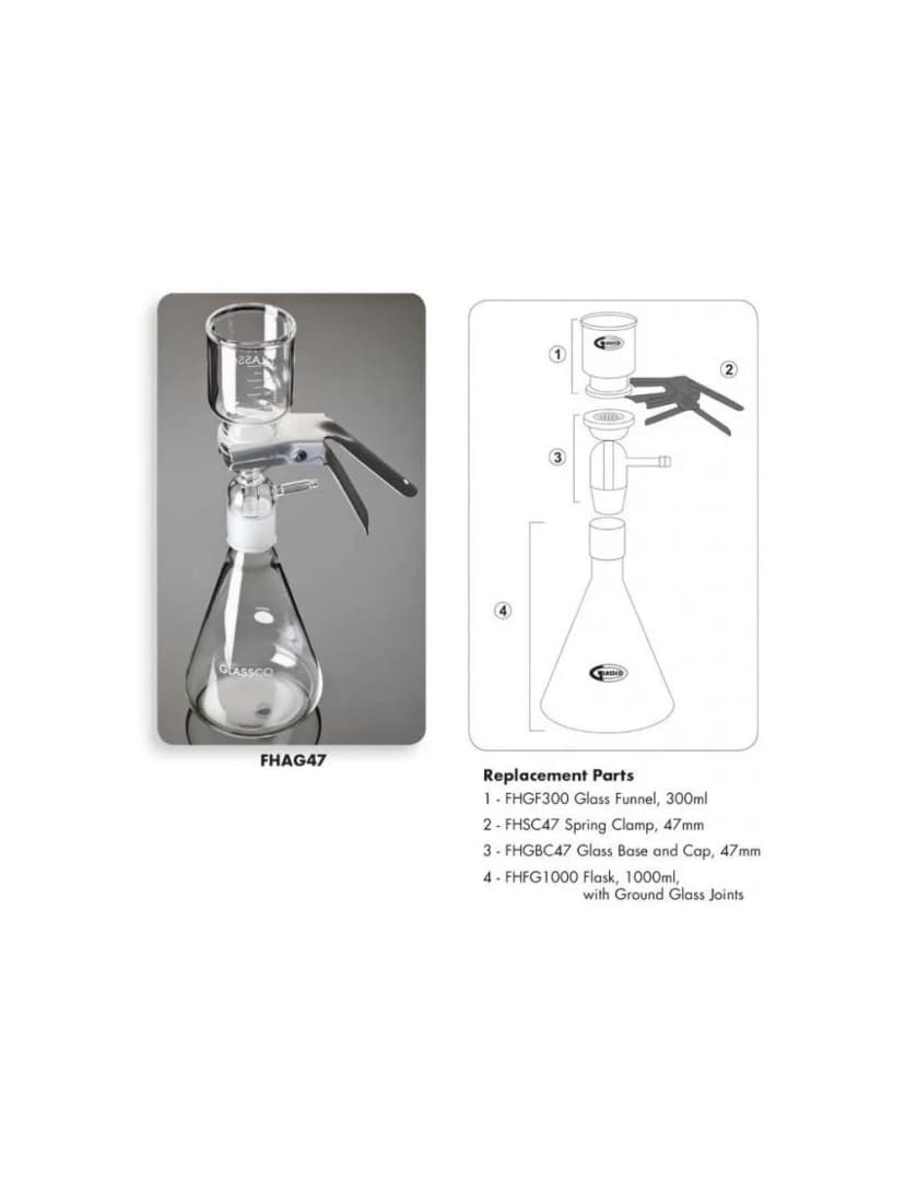 VACUUM FILTER HOLDER SET, 47MM