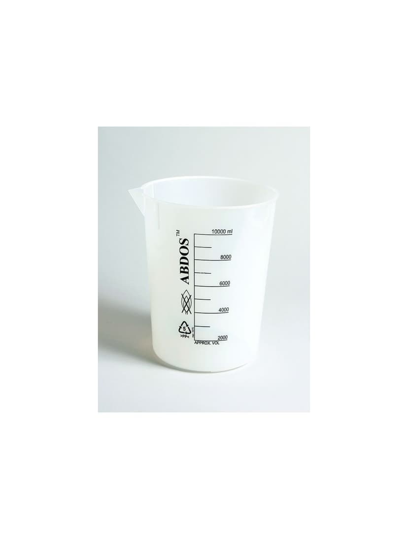 Abdos Printed Plastic Tapered Beakers, Polypropylene (PP) 2000ml, 4/CS