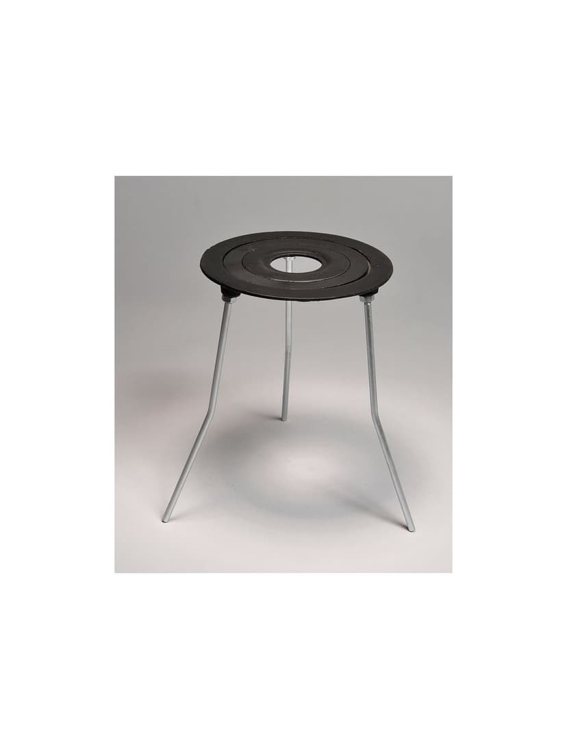 TRIPOD STAND W/ CONCENTRIC RINGS, CAST IRON, 3.5", 4.75", 6.5", 8" RING O.D., 9" HEIGHT