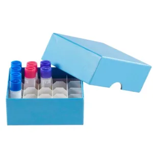 Cardboard Cryogenic Tube box 25 place 5x5 format, for 1.5/2ml tubes, pk25