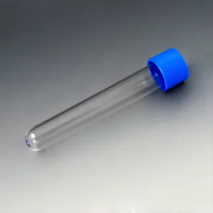 Test Tube with Attached Blue Screw Cap, 16 x 100mm (10mL), PS