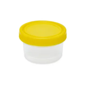 Container: Histology, 250mL (8oz), PP, Graduated, with Separate Yellow Screwcap