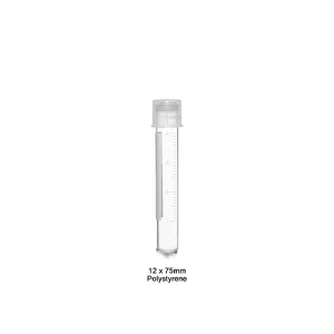 Tube, 5mL, 12 x 75mm PS w/cap, 25/bag