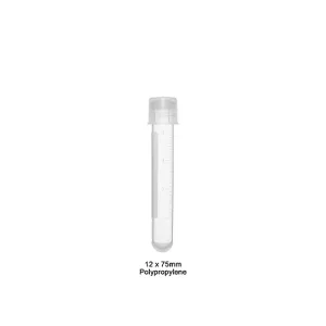 Tube, 5mL, 12 x 75mm PP w/cap, 125/bag